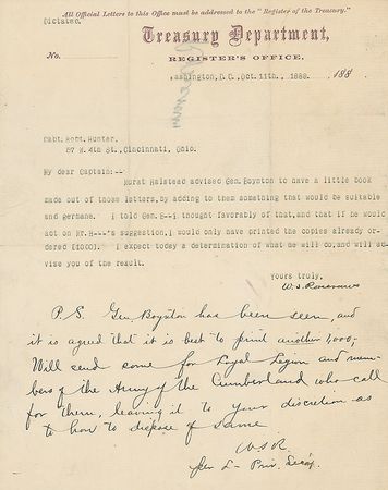 Lot #398 William S. Rosecrans Typed Letter Signed - Image 1