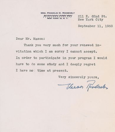 Lot #57 Eleanor Roosevelt - Image 1