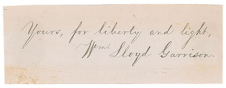 Lot #1863 William Lloyd Garrison Signature - Image 1