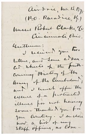 Lot #686 Don Carlos Buell Handwritten Letter Signed - Image 1