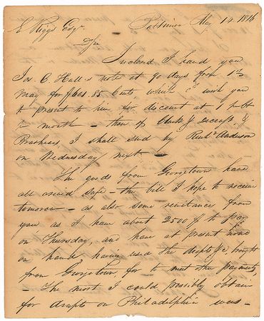 Lot #615 George Peabody Handwritten Letter Signed - Image 1