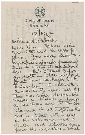 Lot #867 Joseph P. Pennell Handwritten Letter Signed - Image 1