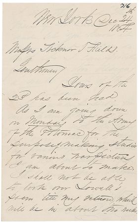 Lot #831 Felix O. C. Darley: ?I am going down on Monday to the Army of the Potomac for the purpose of making studies for various war pictures? - Image 1