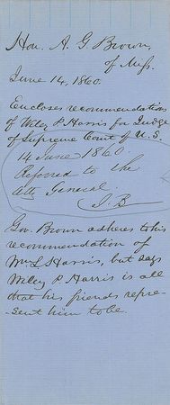 Lot #275 James Buchanan: Forewarding a recommendation for the Supreme Court - Image 1