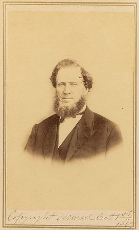 Lot #942 Edward C. Martin: Scarce original portrait of Brigham Young, signed by the photographer - Image 1