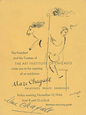 Lot #826 Marc Chagall: Fantastic twice-signed letter on his exhibition postcard - Image 2