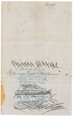 Lot #548 Brigham Young: The Mormon leader falls victim to a scoundrel?s rubber check - Image 1