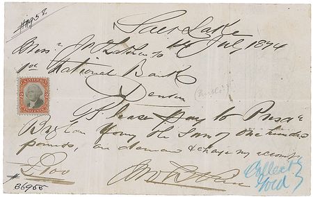 Lot #548 Brigham Young: The Mormon leader falls victim to a scoundrel?s rubber check - Image 2