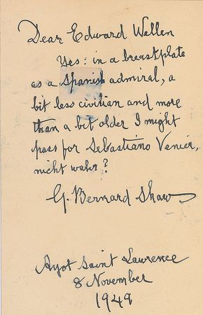 Lot #885 George Bernard Shaw Signed Photograph - Image 1