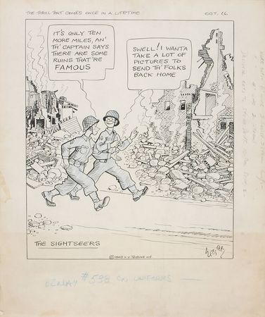 Lot #994 H. T. Webster Original Comic Art and Typed Letter Signed - Image 1