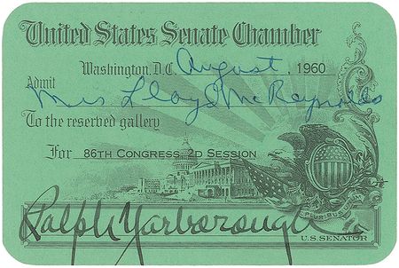 Lot #117 Ralph Yarborough Senate Pass - Image 1