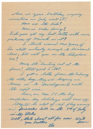 Lot #153 Lee Harvey Oswald: Awaiting visas to return to America, Oswald writes from Russia, “On Nov. 7-8 the big revolution day holidays will come off. They’ll be a lot of red flag waving and firworks like on the 4th of July in the States” - Image 2