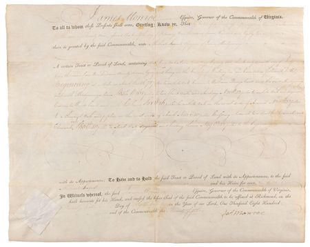 Lot #261 James Monroe Signed Document - Image 1