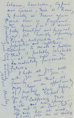 Lot #933 Aldous Huxley: “The Near East is wonderfully beautiful and fascinating, but horribly depressing” - Image 2