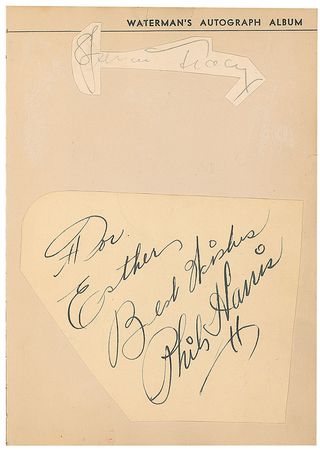 Lot #1286 Waterman?s Autograph Book: Desirable Waterman?s album with Grant, Tracy, Karloff, and Earhart - Image 2