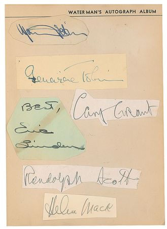 Lot #1286 Waterman?s Autograph Book: Desirable Waterman?s album with Grant, Tracy, Karloff, and Earhart - Image 4