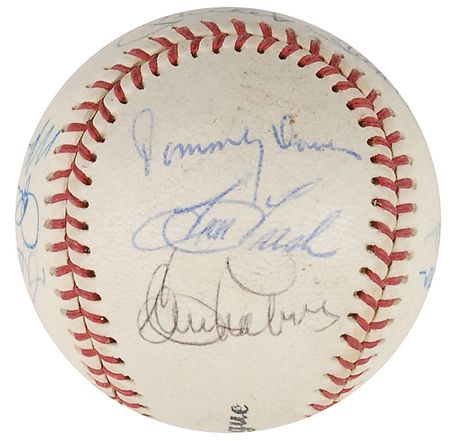 Lot #1709 Mickey Mantle and Old-Timers Baseball - Image 2