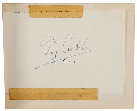 Lot #1525 Baseball Hall of Famers: Late-1940s autograph book featuring Cobb, DiMaggio, Musial, and Williams - Image 1