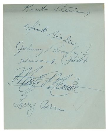Lot #1525 Baseball Hall of Famers: Late-1940s autograph book featuring Cobb, DiMaggio, Musial, and Williams - Image 3