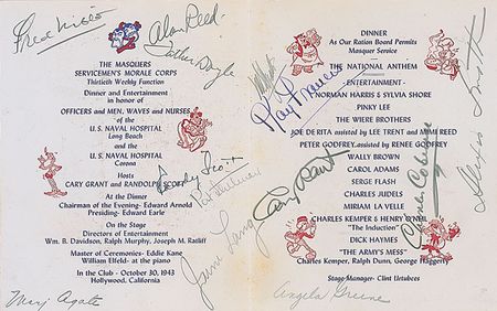 Lot #1295 Actors and Actresses: Grant and Scott host a servicemen?s dinner in 1943 - Image 2