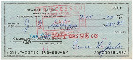 Lot #877 J. D. Salinger Check - Image 2