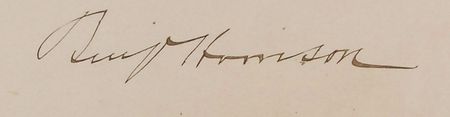 Lot #301 Benjamin Harrison Signed Document - Image 2