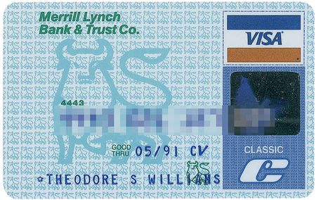 Lot #1841 Ted Williams: Extremely unique—Teddy Ballgame’s Visa card - Image 1