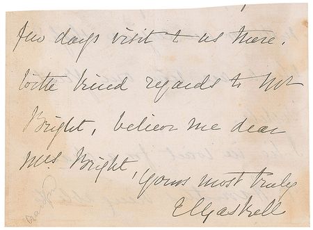 Lot #842 Elizabeth Gaskell: Literary observer of Victorian society writes to an important political family - Image 1