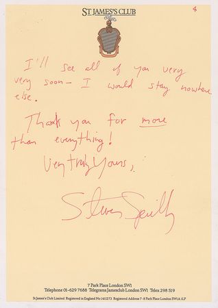 Lot #1283 Steven Spielberg: Lengthy letter and Indiana Jones jacket?a gift from the director - Image 4