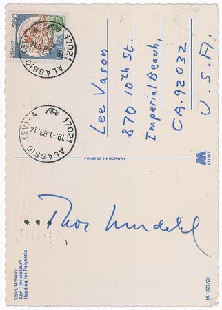 Lot #583 Thor Heyerdahl Signature - Image 1