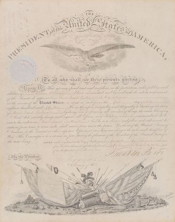 Lot #273 Franklin Pierce and Jefferson Davis: The president and future Confederate president appoint an engineer in the army - Image 1