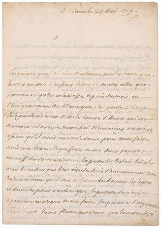 Lot #876 Jean-Baptiste Rousseau Handwritten Letter Signed - Image 1