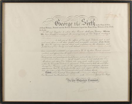 Lot #487 King George VI Signed Document - Image 1