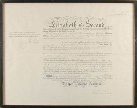 Lot #516 Queen Elizabeth II Signed Document - Image 1