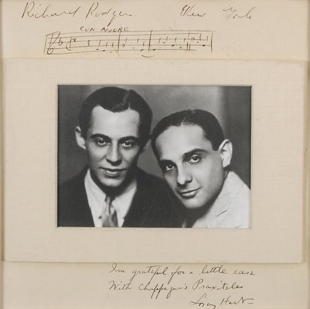 Lot #1089 Richard Rodgers and Lorenz Hart: Desirable pairing of the legendary Broadway duo, with a musical quote from their hit ?My Heart Stood Still? - Image 2