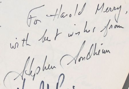 Lot #1094 Stephen Sondheim: Sondheim and 18 others present a script from Company - Image 1