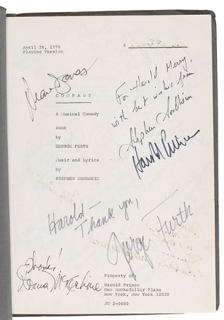 Lot #1094 Stephen Sondheim: Sondheim and 18 others present a script from Company - Image 2