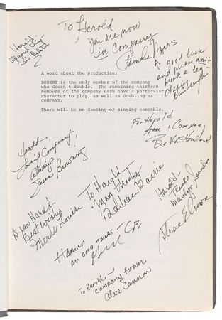 Lot #1094 Stephen Sondheim: Sondheim and 18 others present a script from Company - Image 4