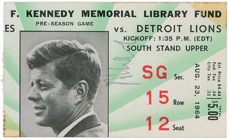 Lot #221 Robert F. Kennedy: The NFL sponsors a fund-raising game for the Kennedy Library - Image 1