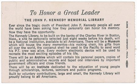 Lot #221 Robert F. Kennedy: The NFL sponsors a fund-raising game for the Kennedy Library - Image 2