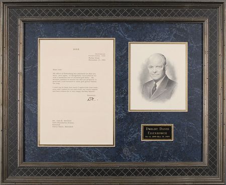 Lot #355 Dwight D. Eisenhower: Ike looks forward to hitting the links after his hospital stay - Image 1