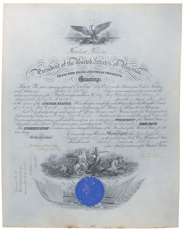 Lot #324 Woodrow Wilson Signed Document - Image 1