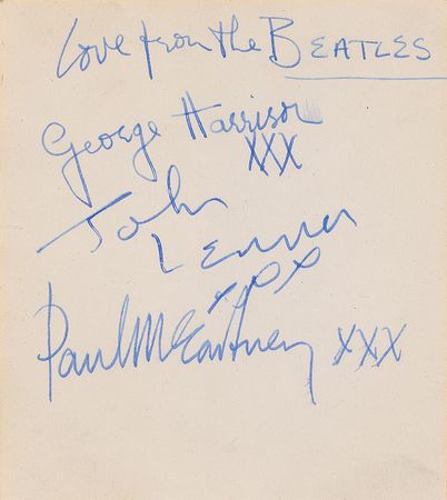 Lot #1054 Beatles: Superb signatures obtained by a young fan on September 7, 1963 - Image 1