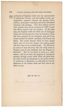 Lot #272 Millard Fillmore: Book from Fillmore?s library notated, ?Finished reading Sept. 28, 1865? - Image 2