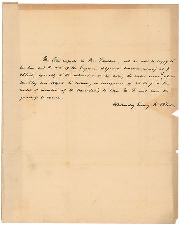 Lot #424 Henry Clay: In a pair of letters to a political confidante, Clay uses his influence to sway the outcome of the 1835 Democratic convention - Image 2