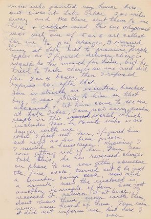 Lot #1530 Ty Cobb: “Tom is strictly an excentric [sic], baseball bug, I was polite to him on that account & let him come to see me at Lake Tahoe” - Image 2