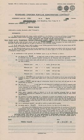 Lot #1098 Fats Waller Signed Document - Image 1