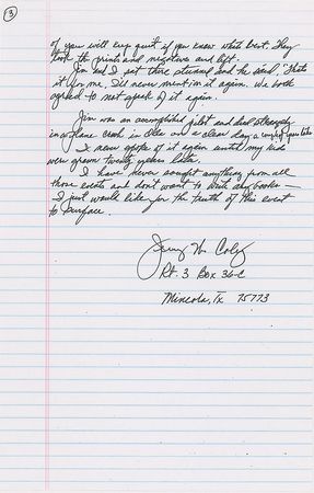 Lot #226 Jerry Coley: “It never happened, you saw nothing and the both of you will keep quiet if you know what’s best” - Image 2