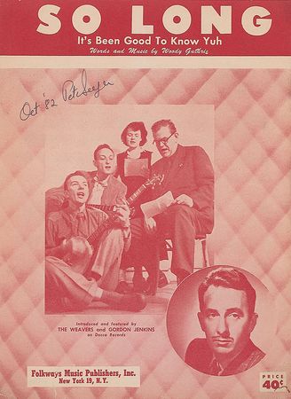 Lot #1223 Pete Seeger Signed Photograph and Sheet Music - Image 1