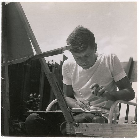 Lot #16 John F. Kennedy Painting in the Backyard
